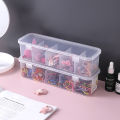 Multifunctional Five Grids Hair Accessories Storage Box Jewelry Organizer For Women Transparent Compartment Desktop Storage Box.