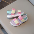 【Bestseller】 36 size 26-love pink girls kids soft patchwork can girls sandals 2024 summer kids beach shoes women's sports open-toe sandals.