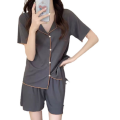 Comfortable Women's pajamas Trendy Tops and shorts Two-piece Pajama set Soft fabric Deep V-neck Sleepwear for Summer Female.