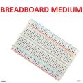 400 Point Breadboard Medium Size Solderless WHITE Prototyping Test Circuit Board Plug-In 400 Tie Points Pin For Arduino Project Board Cables Connectors DIY.