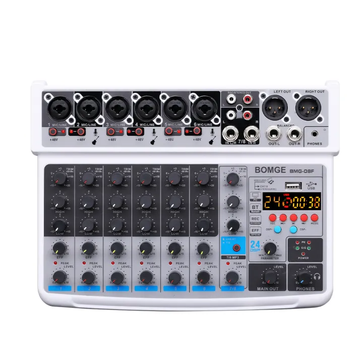 BOMGE%208%20channel%20mini%20audio%20mixer%20%20Line%20Mixer%20%EF%BC%8CDC%205V%EF%BC%8Cwith%20MP3%20Player,Bluetooth,%20U%20disk%2048V%20,24DSP%20%20effects,%20USB%20recording%20%20Ideal%20for%20Small%20Clubs%20or%20Bars,%20Studio%20Recording%20-%20Image%209