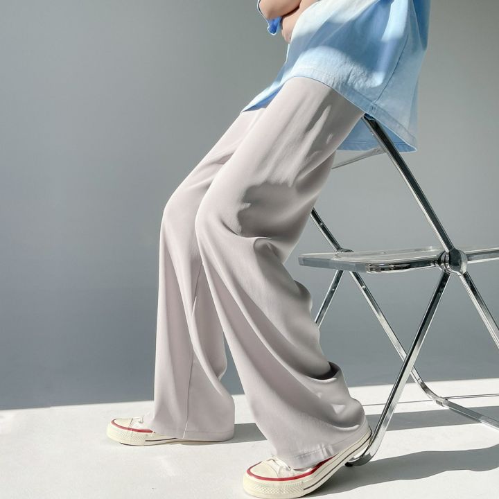 White%20Wide%20Leg%20Pants%20Men's%20Summer%20Ice%20Silk%20Casual%20Pants%20Loose%20Straight%20Mop%20Pants%20Draping%20Effect%20Wide-Leg%20Suit%20Pants%20-%20Image%204