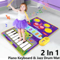 2 In 1 Piano Mat for Kids Piano Keyboard Jazz Drum Music Touch Play Carpet Baby Toddlers Music Instrument Education Toys Gift. 