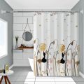 Leaves With Hook Shower Curtains Waterproof Mildew Proof Bathroom Curtains Green Pattern Thicker Partition Curtain Home Decoration.