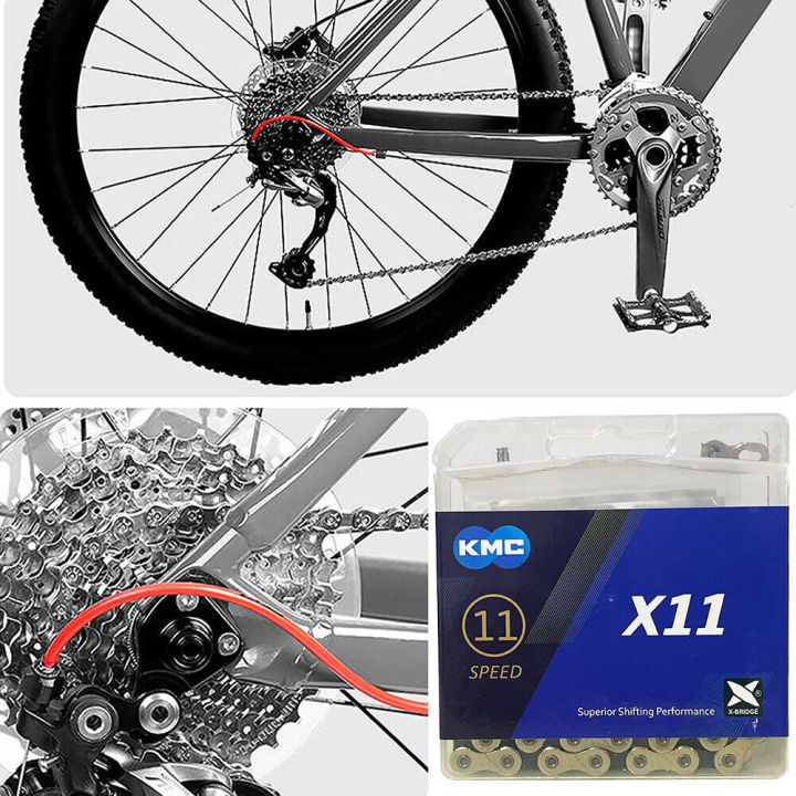 KMC X11 Chain, Road bike, MTB, for 11 Speed Cassette 116 Links with  Connector