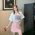 Pink Denim Skirt Skirt Small High Waist SlimmingbmSkirtaLine Skirt Vintage Skirt Skirt for Women Summer. 