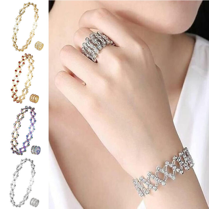 1 Pc 4 Colors Transforming Bracelet Ring 2-In-1 Adjustable Retractable For Women Banquet Daily Wear Jewelry