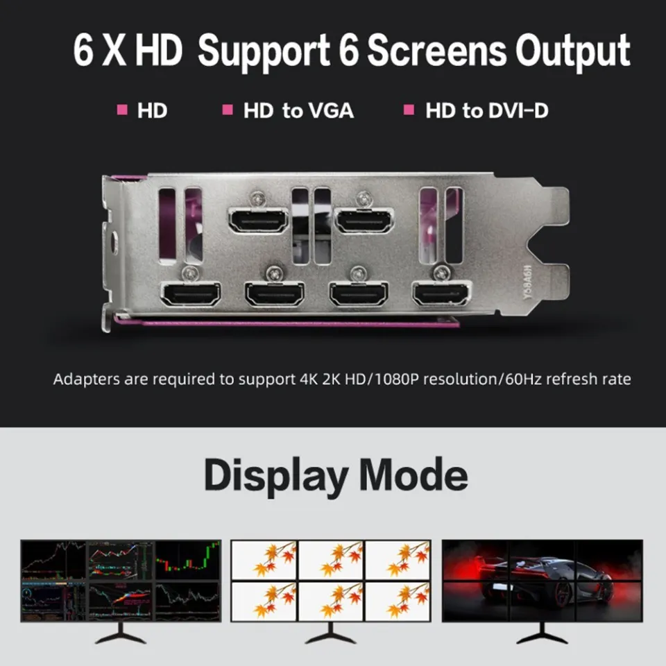 Yeston RX580-8GD5 6HD Graphics Card 8G/256bit/GDDR5 Memory 1206MHz