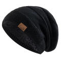 Label decor Winter hats Comfortable Warm Casual Beanie cap Winter Knitted lined hats for Outdoor activities Cold weather Skiing and snowboarding wear Men and women. 