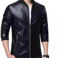 Black Artificial Leather Jacket.