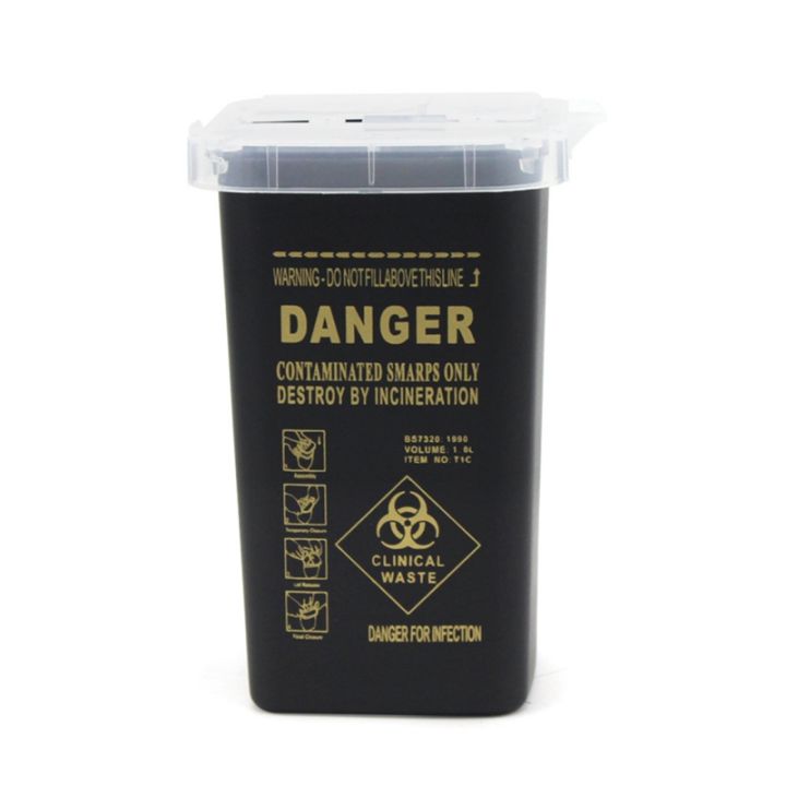 【KAMDSS015】Tattoo Needles Garbage Container Danger Waste Small Cabinet Kitchen Trash Can For Kitchen Cupboard Waste Bin Black