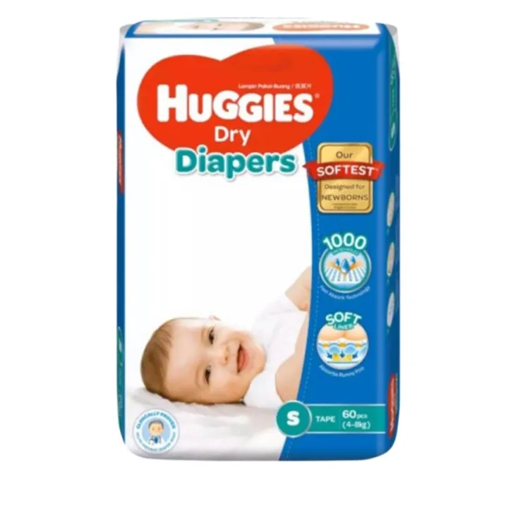 Huggies%20Baby%20Dry%20Diapers%20Small%20Size%20Belt%204-8kg%2060%20Pcs,%20Made%20in%20Malaysia%20-%20Baby%20Diaper%20-%20Image%202