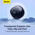 Baseus Bowie WM02+ Wireless Bluetooth Earphone Transparent Case With Smart Display Wireless Earbuds With Mic Touch Control App Support Low-Latency Earphone. 