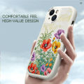 Jizetin for OPPO Reno2 Back Cover Colorful Flowers Lambskin Texture PU Leather Back For Girls Boys Soft Phone Case.