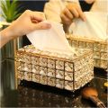 Tray Paper Rack Crystal Facial Tissue Box Holder Crystal Cube Napkin Dispenser Bedroom Office Hotel Cafe Coffee House Bar. 