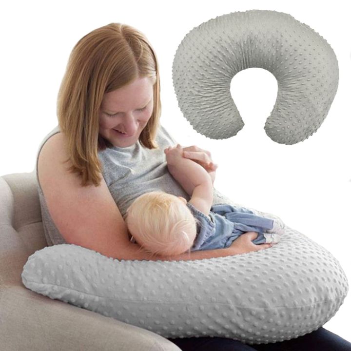 Minky Nursing Pillow Cover, Breastfeeding Pillow Positioner Slipcover Fits for Baby Boy Girl Support Removable Cover