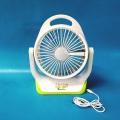 JOYKALY YG-729 Portable Rechargeable LED Light AC/AD Electronic Fan with 8" inches High Speed Blade. 