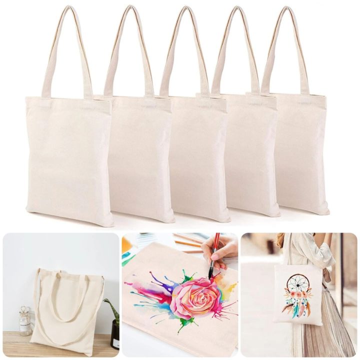 Large Capacity Canvas Shopping Bags Folding Eco-Friendly Cotton