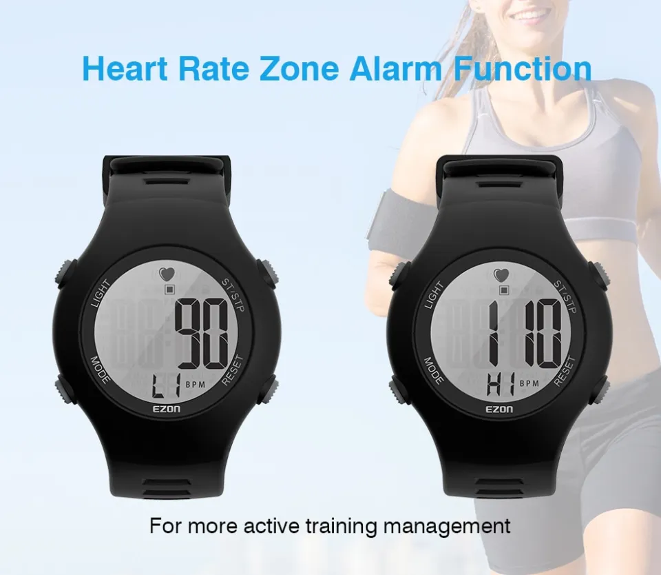 New EZON T037 Men Women Sports Wristwatch Digital Heart Rate