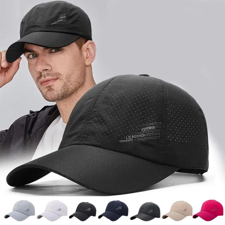 Adjustable Baseball Hat Quick-Dry Golf Fishing Hat Breathable Mesh Men Women Letter Design Summer Sun Protection Hat Outdoor