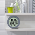 1 PCS No Punching Suction Cup Clock Gray Plastic Home Waterproof Bathroom Kitchen Clock LCD Digital Display Clock Temperature Detector. 
