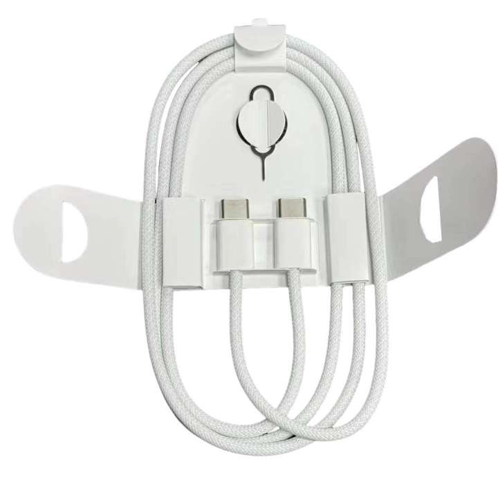 60W 5A Type C To Type C Cable 60W Type C To Type C Braided Fast Charging Data Cable 60W Braided USB C To USB C Data Cable Support 5A White 1M