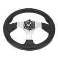 Racing Steering Wheel, Reasonable Size Comfortable Touch 13in 330mm Exquisite Appearance Steering Wheel Easy Clean with Wrench for Vehicle. 