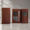 Zays Handcrafted Premium Eco-Friendly Leather Long Wallet, Top-Grain Vegetable-Tanned Slim Wallet 7.4 x 3.8 x 1 Inch, 7 Card Slots, ID Slot, Cash Compartment, Zipper Chamber, 2 Mobile Compartments. 
