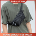 Small Size Multi Function Chest Bag Waist Pouch Cross Body Bag Sling Bag Shoulder Bag For Men Male Student Teenager New On Sale Korean Style Simple Casual Fashion Designer Import Sport Nylon Fabric Cloth Earphone Hole Black Camouflage. 
