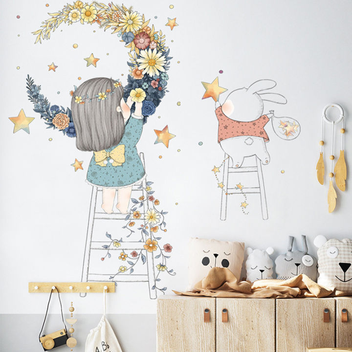 Cartoon%20Stars%20Moon%20Garland%20Wall%20Sticker%20Home%20Living%20Room%20Decor%20Vinyl%20Wall%20Decal%20Sunlight%20Mall%20-%20Image%202