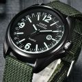【Popular choice】 Luminous Watches Mens Casual Nylon Strap Quartz Watch Black Date Sport Wrist Watch. 