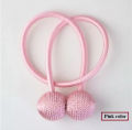 2 PCS Magnetic Curtain Buckle Magnetic Curtain Tiebacks Convenient Drape Tie European Style Decorative Weave Rope Curtain Rings & Buckles Holder for Window Sheer Blackout Draperies.