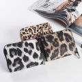 2023 New Fashion Women Wallet Small Cute Short Pu Leather Girl Wallets Zipper Purses Leopard Animal Print Card Holder Zip Around.