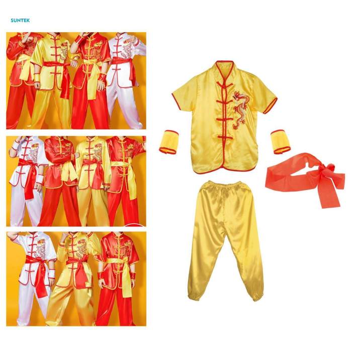 Chinese Traditional Wushu Costume Clothes for Adult Kids Men Women