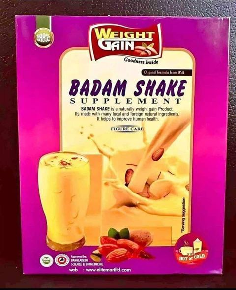 Badam Shake Health Gain Milk Shake Natural Food