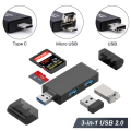 7 in 1 USB 2.0 Memory Card Reader Adapter Universal OTG TF/SD Card for Android phone Computer Extension Headers. 