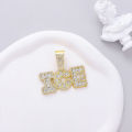 Source manufacturer letter ICE full diamond pendant European and American personality fancy, ancient men's buckle necklace, clothing tide accessories. 