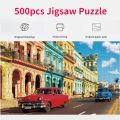 46*28cm Jigsaw Puzzles 500 Pieces Paper Picture Landscape Oil Painting Art Puzzles Decompression Toys for Adults Family Games.