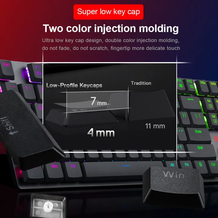 REDRAGON%20APAS%20K535-KB%20RGB%20USB%20Mini%20Slim%20Ultra-Thin%20Designed%20Wired%20Mechanical%20Gaming%20Keyboard%20Blue%20Switch%20104%20Keys%20for%20Compute%20PC%20-%20Image%202