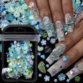 Mixed Design 3D Resin Nail Art Decorations Charms Kawaii Accessories Camellia Butterfly Heart Manicure Part.