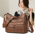 Cross-border middle-aged women's bags, new bags, middle-aged and elderly one-shoulder crossbody bags, multi-layer large-capacity soft leather money collection business bags.