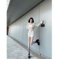 Stylish Temperament Long Sleeves Coat High Waist Slimming Half Body Short Skirt2023Spring New Korean Style Two-Piece Women's Clothing.