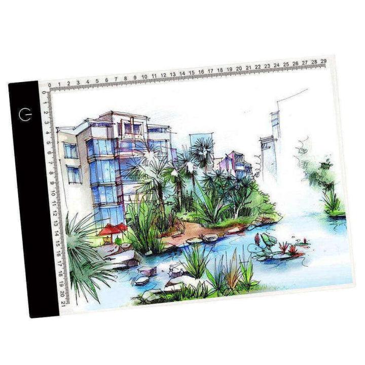 HXSJ Portable A4 Tracing Led c-opy Board Tracing Light Box Usb Tracing Pad Light Pad With Three Adjustable Brightness Scale Line