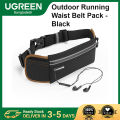 UGREEN LP112 (20818) Outdoor Running Waist Belt Pack - Black - Neoprene, Lycra Belt - Running Belt - 3 Pockets Belts.