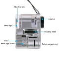 60x Handheld Portable Led Mini Magnifier Microscope Magnifying Glass Money Detector Light With Storage Bag. 