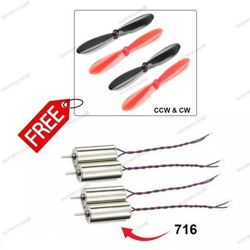 4 Mini Colaless Motors With Propeller Blades For Rc Aircraft Helicopter - Enhance Rc Projects 4 Mini Colaless Motors Featuring Propeller Blades