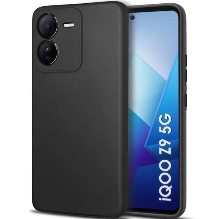Vivo%20IQOO%20Z9%205G%20,%20Slim%20Fit%20Silky%20And%20Soft%20Touch%20Finish%20Silicone%20Matte%20Finish%20TPU%20-%20Black%20(With%20Logo)%20-%20Image%202