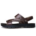 2021Men's Summer New Leather Sandals Men's Casual Beach Shoes Non-slip Slippers Two Sandals Men Sandals Leather Men Sandal Shoes. 