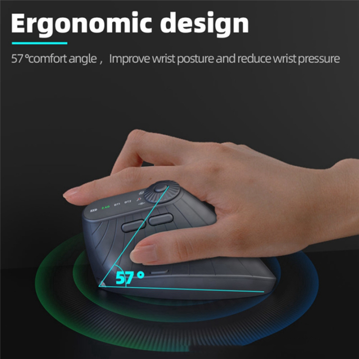 Ergonomic Wireless Mouse with Function Adjustment Knob,Black | Daraz.com.bd