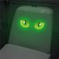 Green Eyes Reflective Toilet Sticker, Self-Adhesive Waterproof Decal, Night Safety Warning Functionality.